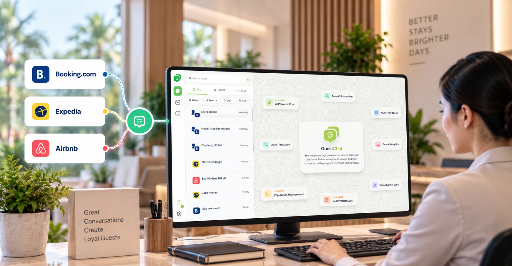 Manage OTA conversations from one inbox.